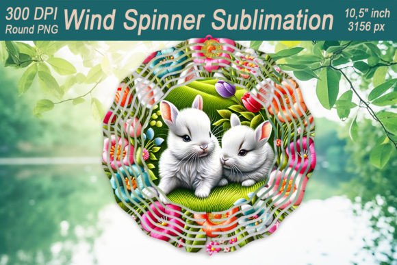 Easter Embroidery Bunny Wind Spinner PNG Review