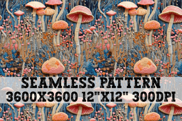 Embroidery Mushrooms Seamless Pattern Review