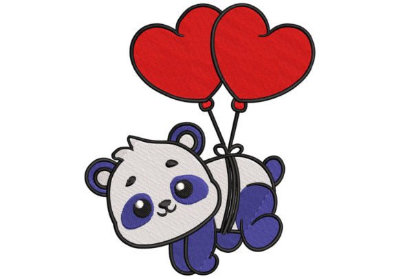 Panda with Heart Balloon Embroidery Review