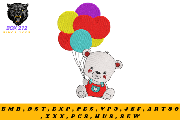 Teddy Bear Holding Balloons Embroidery Review