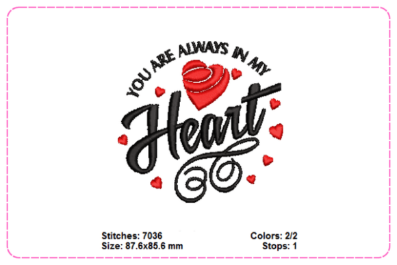 You Are Always Heart Embroidery Designs Review